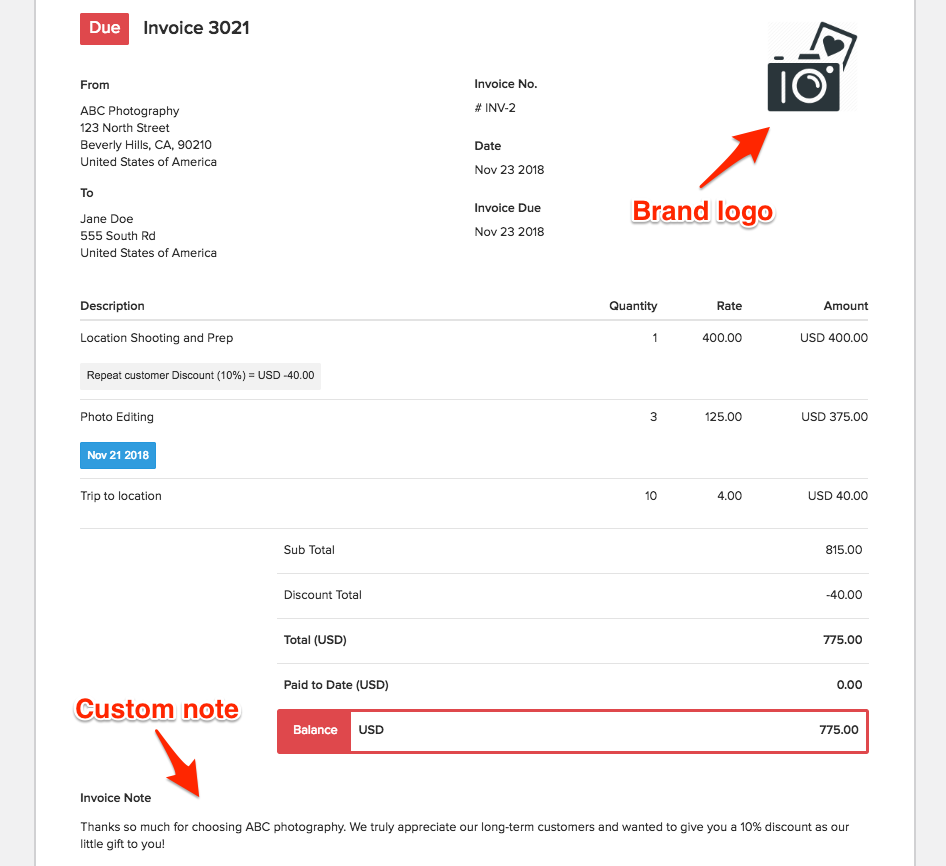 How to Create a Photography Invoice (Templates & Examples)