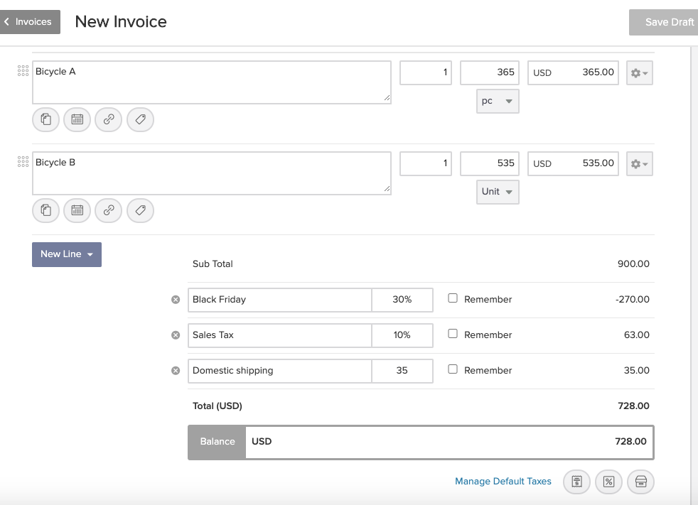 How to Add Taxes, Shipping and Discounts to Your Invoices in invoicely