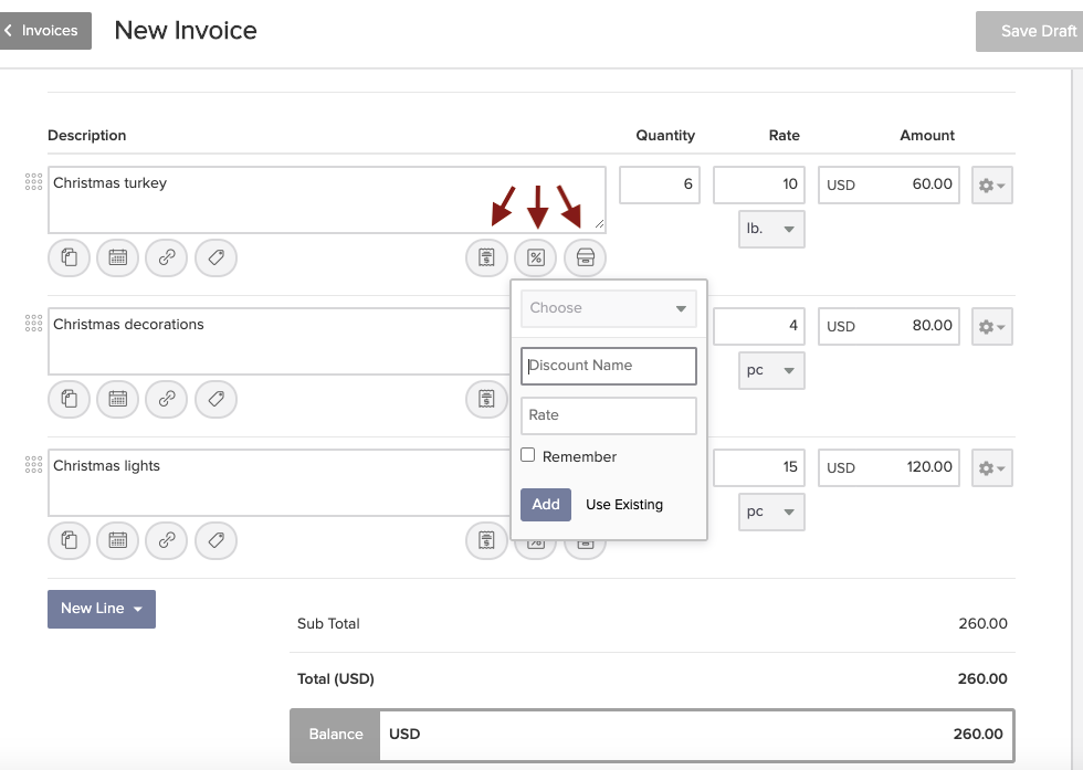 How to Add Taxes, Shipping and Discounts to Your Invoices in invoicely