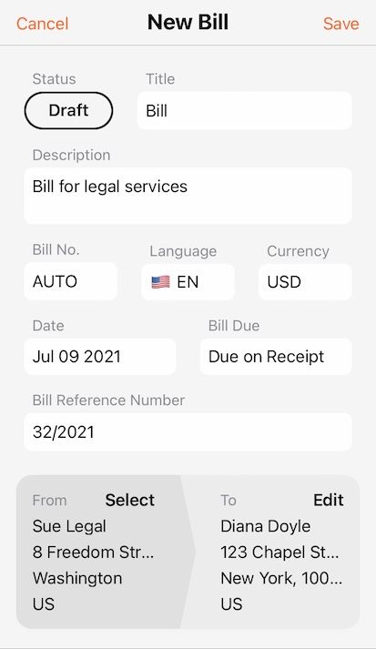 How To Write a Bill in the invoicely Mobile App