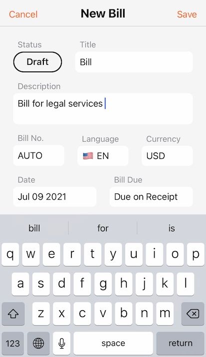 How To Write a Bill in the invoicely Mobile App